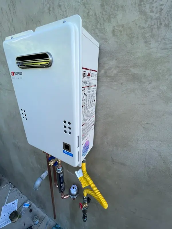 Tankless water heater installation for Tidwell homes
